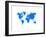 Blue Dotted World Map-NaxArt-Framed Art Print