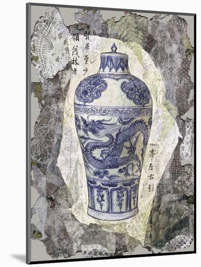 Blue Dragon Vase-Annabel Hewitt-Mounted Art Print