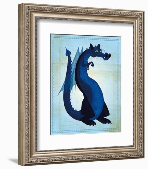 Blue Dragon-John Golden-Framed Art Print