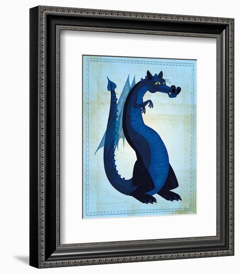 Blue Dragon-John Golden-Framed Art Print