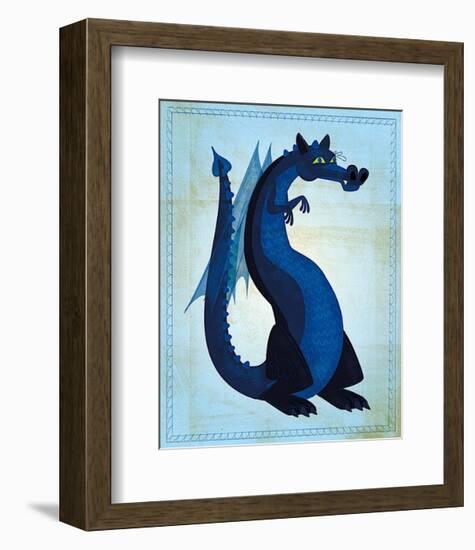 Blue Dragon-John Golden-Framed Art Print