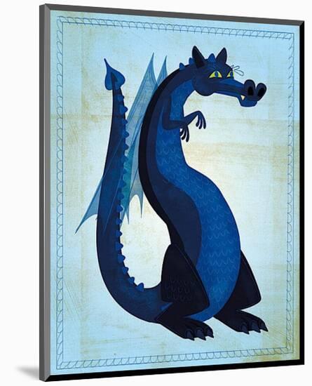 Blue Dragon-John Golden-Mounted Art Print