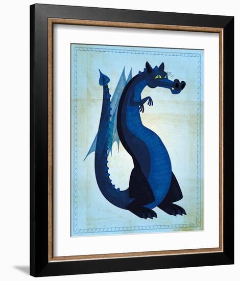 Blue Dragon-John Golden-Framed Art Print