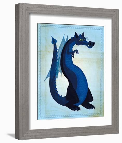 Blue Dragon-John Golden-Framed Art Print