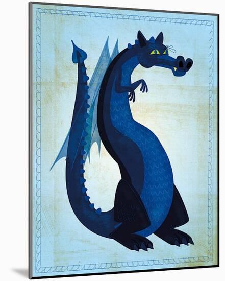 Blue Dragon-John Golden-Mounted Art Print