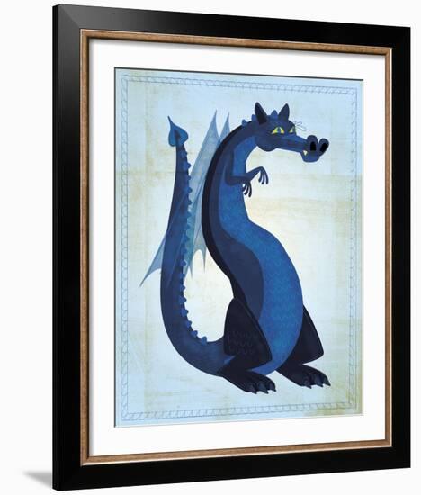 Blue Dragon-John W^ Golden-Framed Art Print