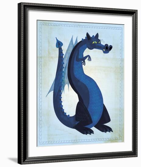 Blue Dragon-John W^ Golden-Framed Art Print