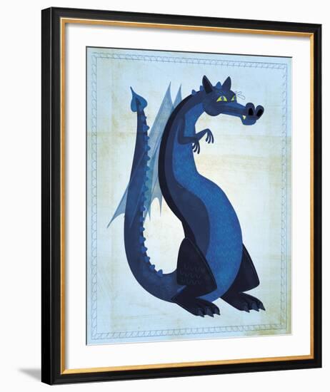 Blue Dragon-John W^ Golden-Framed Art Print