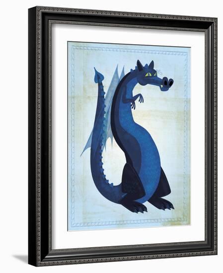 Blue Dragon-John W Golden-Framed Giclee Print