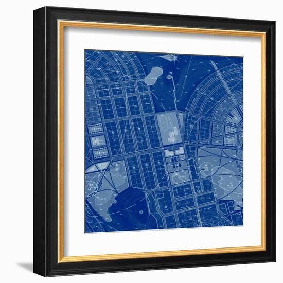 Blue Drawing-Andreyuu-Framed Art Print