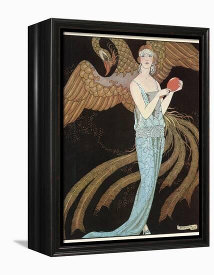 Blue Dress by Beer-Georges Barbier-Framed Premier Image Canvas