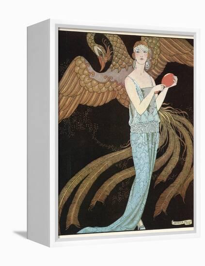 Blue Dress by Beer-Georges Barbier-Framed Premier Image Canvas