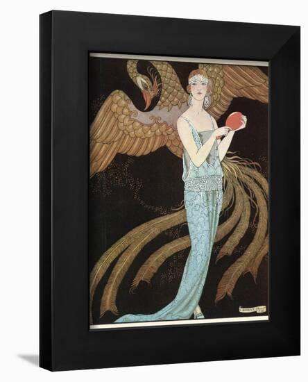 Blue Dress by Beer-Georges Barbier-Framed Photographic Print