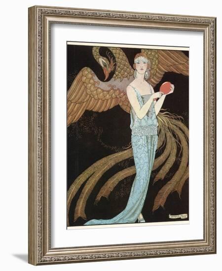 Blue Dress by Beer-Georges Barbier-Framed Photographic Print