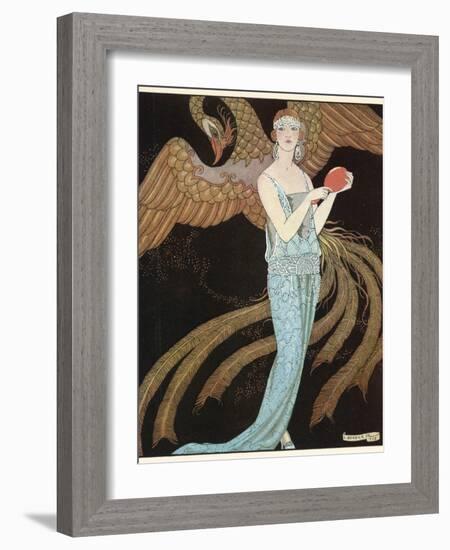 Blue Dress by Beer-Georges Barbier-Framed Photographic Print