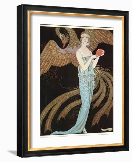 Blue Dress by Beer-Georges Barbier-Framed Photographic Print