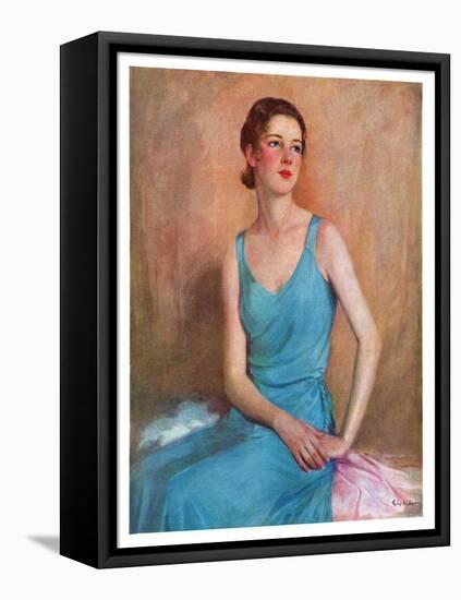"Blue Dress,"February 4, 1933-Charles W. Dennis-Framed Premier Image Canvas