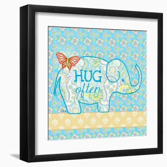 Blue Elephant I-Andi Metz-Framed Art Print