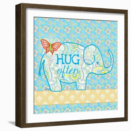 Blue Elephant I-Andi Metz-Framed Art Print