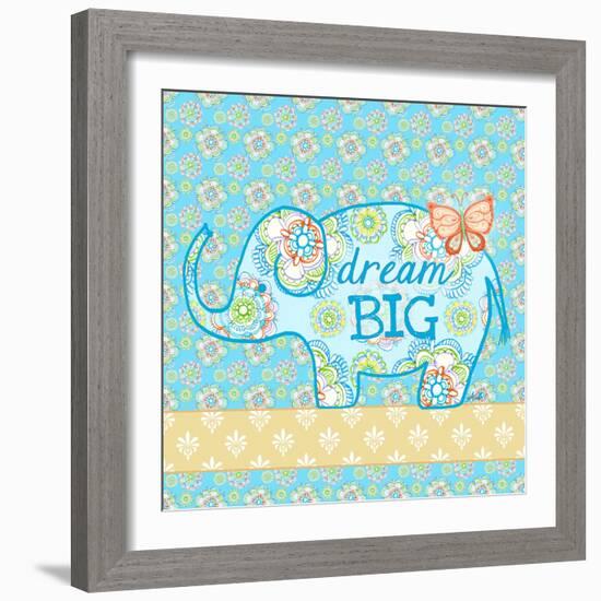 Blue Elephant I-Andi Metz-Framed Art Print