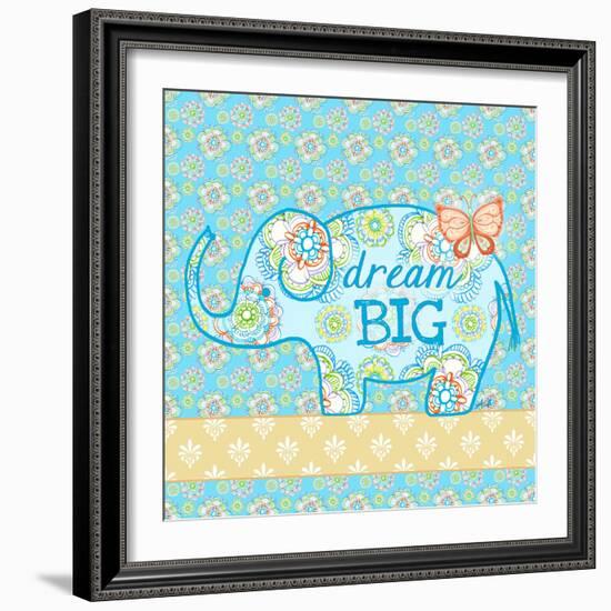 Blue Elephant I-Andi Metz-Framed Art Print