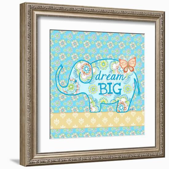 Blue Elephant I-Andi Metz-Framed Art Print