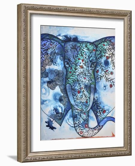 Blue Elephant-Oxana Zaika-Framed Giclee Print