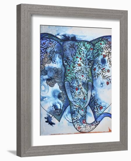 Blue Elephant-Oxana Zaika-Framed Giclee Print