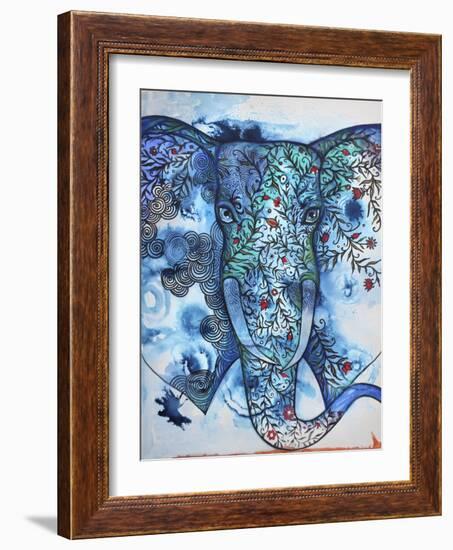 Blue Elephant-Oxana Zaika-Framed Giclee Print