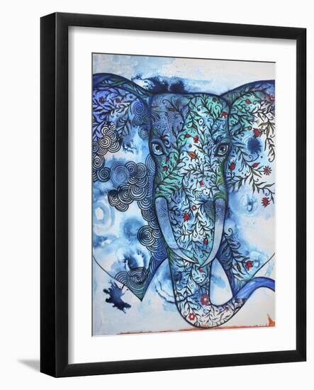 Blue Elephant-Oxana Zaika-Framed Giclee Print