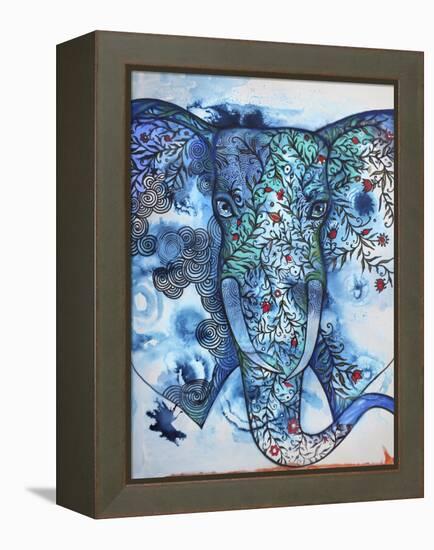 Blue Elephant-Oxana Zaika-Framed Premier Image Canvas