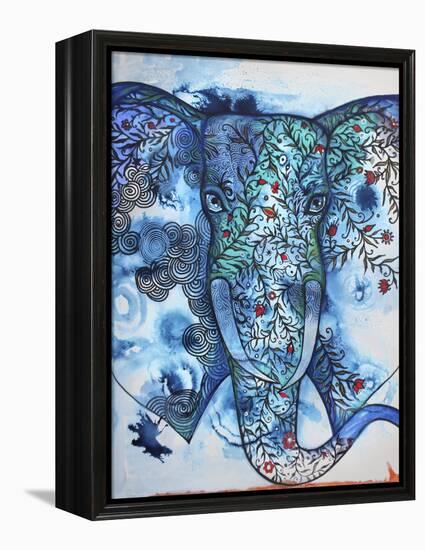 Blue Elephant-Oxana Zaika-Framed Premier Image Canvas