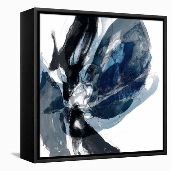 Blue Exclusion III-Jennifer Goldberger-Framed Stretched Canvas