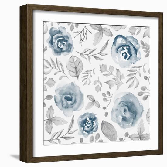 Blue Fade Foliage-Alicia Vidal-Framed Art Print