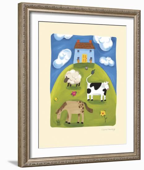 Blue Farmhouse-Sophie Harding-Framed Giclee Print