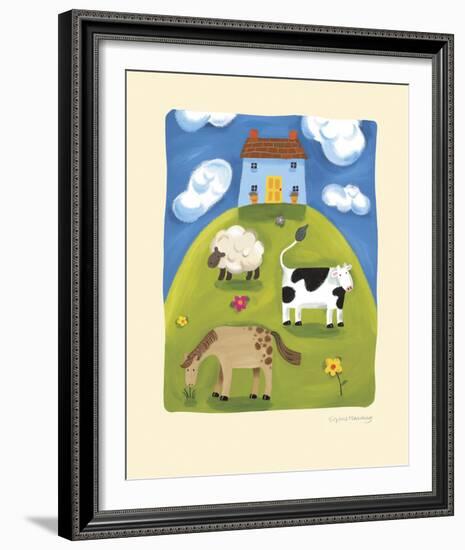 Blue Farmhouse-Sophie Harding-Framed Giclee Print