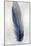 Blue Feather on Silver I-Julia Bosco-Mounted Art Print