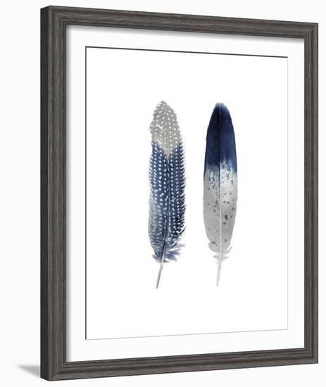 Blue Feather Pair-Julia Bosco-Framed Giclee Print