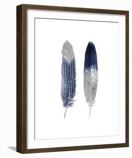 Blue Feather Pair-Julia Bosco-Framed Giclee Print