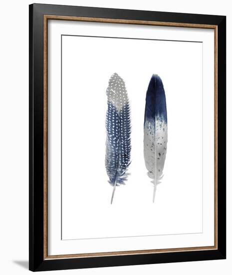 Blue Feather Pair-Julia Bosco-Framed Giclee Print