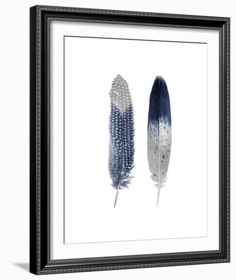 Blue Feather Pair-Julia Bosco-Framed Giclee Print