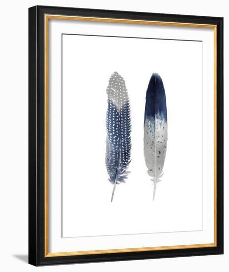 Blue Feather Pair-Julia Bosco-Framed Giclee Print