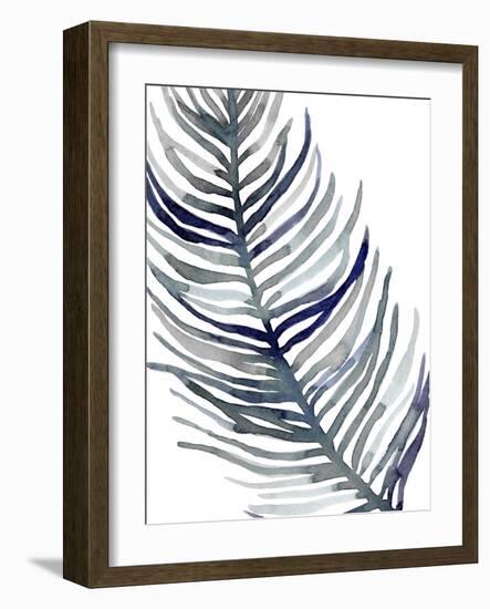 Blue Feathered Palm I-Emma Scarvey-Framed Art Print