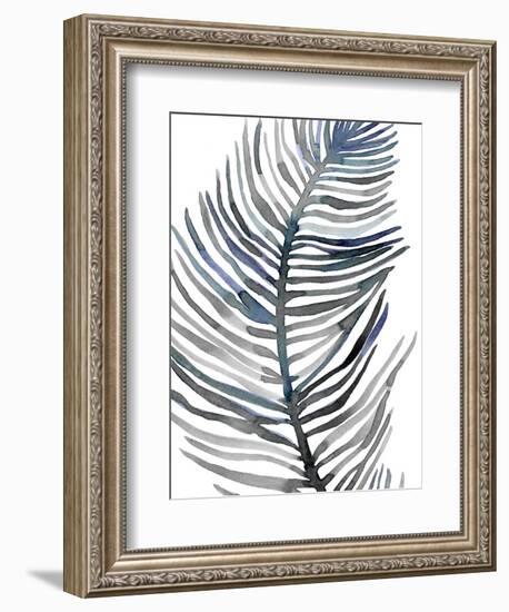 Blue Feathered Palm III-Emma Scarvey-Framed Art Print