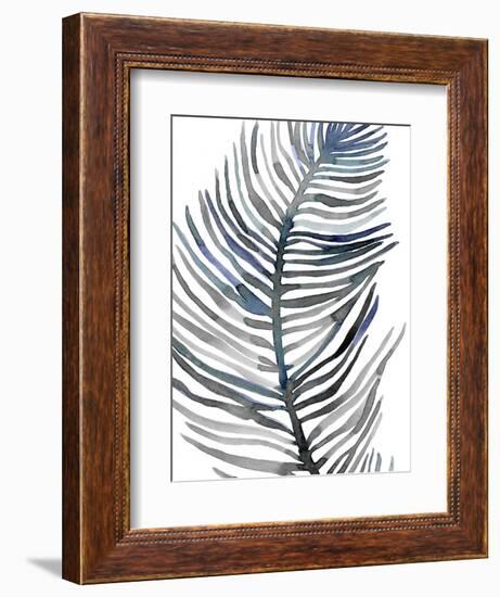 Blue Feathered Palm III-Emma Scarvey-Framed Art Print
