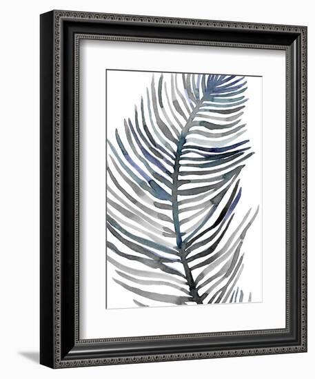 Blue Feathered Palm III-Emma Scarvey-Framed Art Print