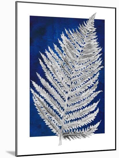 Blue Fern in White Border II-Elizabeth Medley-Mounted Art Print