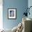 Blue Fern in White Border II-Elizabeth Medley-Framed Art Print displayed on a wall