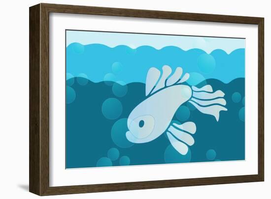 Blue fish-null-Framed Giclee Print