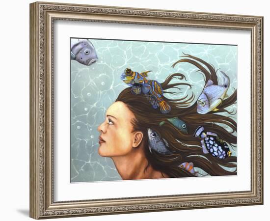 Blue Fish-Leah Saulnier-Framed Giclee Print